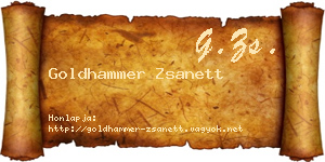 Goldhammer Zsanett névjegykártya